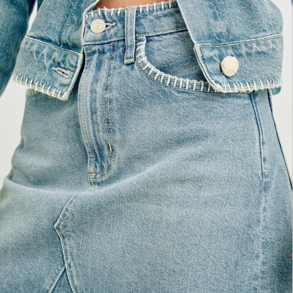 Rails Denim Laurel Skirt Harbor Blanket Stitch - Size 27